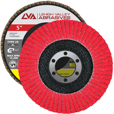 5" x 7/8" Ceramic Flap Disc Type 29 Conical | 120 Grit T29 | LVA CFCAS50S120CP