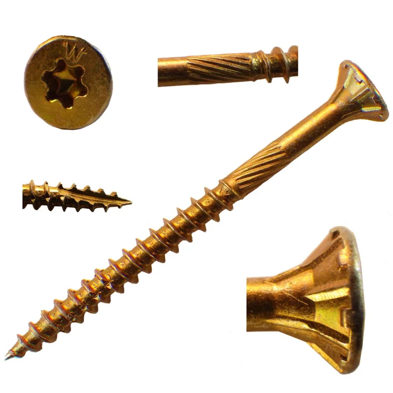(6,500 Count) Big Timber YTX8112 8 x 1-1/2-Inch Gold Star Flat Head Screws