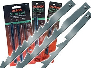 Olson Regular Tooth Pin End Scroll Saw Blades, 5", 20 TPI, 12/Pkg.