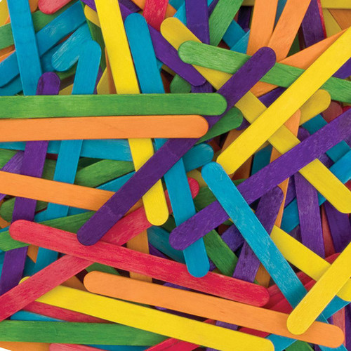 Creativity Street Multi-Colored Wood Craft Sticks, 4-1/2"L, 150
