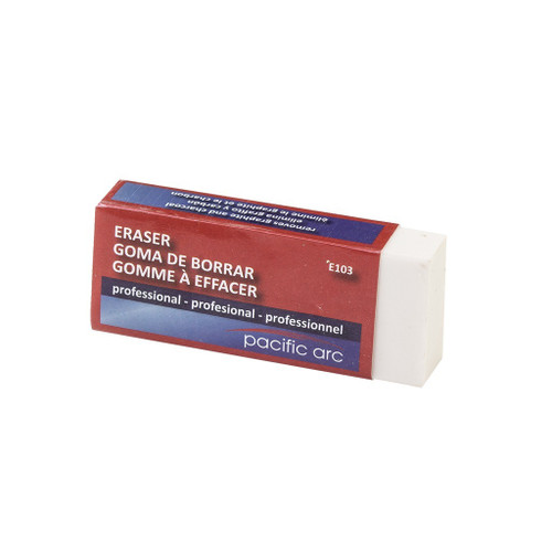 Pacific Arc Pro Soft White Plastic Erasers, 20-Pack