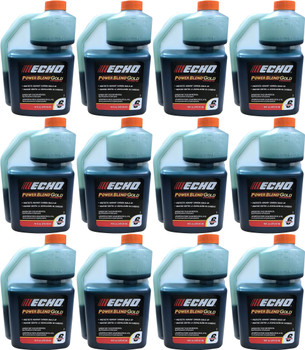 12 Pack of Echo PowerBlend Gold 2-Stroke Engine Oil 16 oz Bottle 50:1 Mix for 6 Gallons 6450006GDS