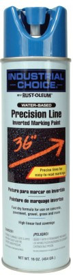 Rust-Oleum Industrial M1600/M1800 Precision-Line Inverted Marking Paint,17oz, Caution Blue, WaterBase, 12 CN, #203031