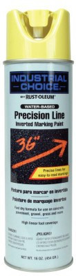 Rust-Oleum Industrial M1600/M1800 Precision-Line Inverted Marking Paint,17oz, Hi Visibility Yellow,W/B, 12 CN/CS, #203034