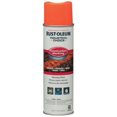 Rust-Oleum Industrial Industrial Choice M1400 Construction Marking Paint, 15oz Aerosol, Clear, 12/CA, #264693