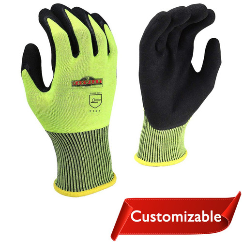 Radians Hi-Viz Knit Dip Gloves, Large