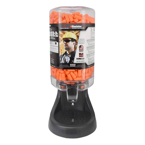 Radians Resistor 32 Foam Earplugs with Refillable Dispenser, 500/pkg.