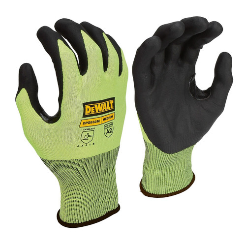 DeWalt Hi-Vis HPPE Touchscreen Gloves, Medium