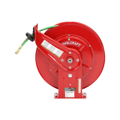 Reelcraft Spring Retractable Gas Welding Hose Reel, 1/4" x 50', T-Grade