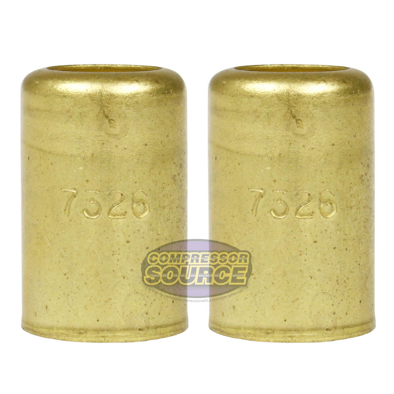 Brass Ferrule 5/8" Inner Diameter 7/16" Pierce Smooth Crimp Hose Fitting - 2 Pack