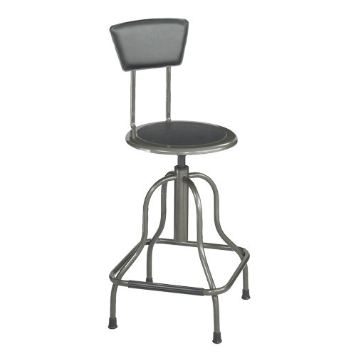 Safco Diesel Adjustable Stool w/Backrest High Base