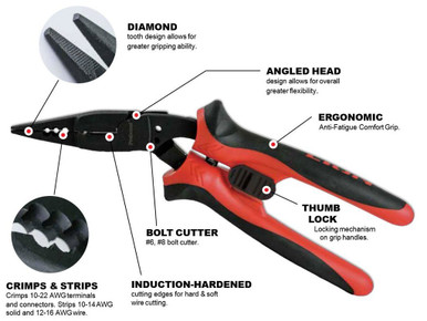 8" (7 In 1 Angle Nose) Proferred All Purpose 7 In 1 Angle Nose Pliers