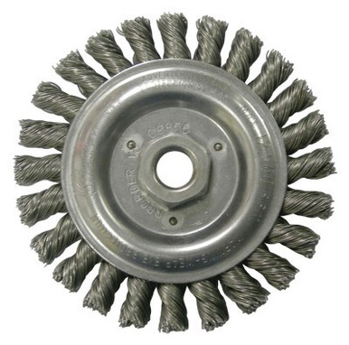 Weiler Roughneck Stringer Bead Wheel, 6 in D x 3/16 W, .02 Stainless Steel, 12,500 rpm, 1 EA, #8786