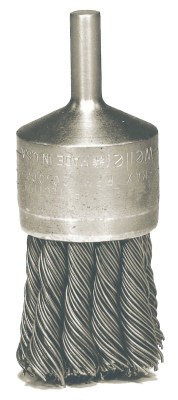 Weiler Hollow-End Knot Wire End Brush, Stainless Steel, 22,000 rpm, 1 1/8" x 0.014", 1 EA, #10031