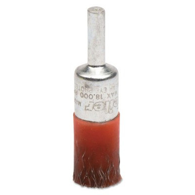 Weiler Polyflex Heavy Duty Crimped Wire Hollow End Brushes, Steel, 18000 rpm, 1/2"Dia, 10/CTN, #35535
