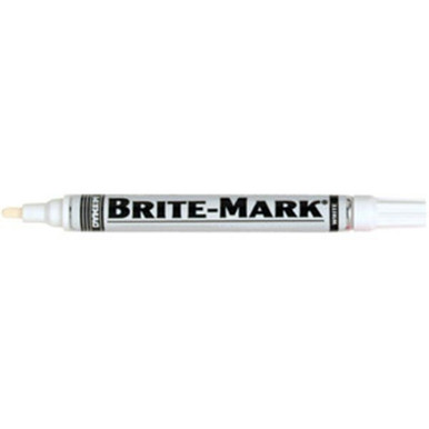 ITW ProBrands Brite-Mark Permanent Paint Markers, Medium Tip, White (Qty. 12)