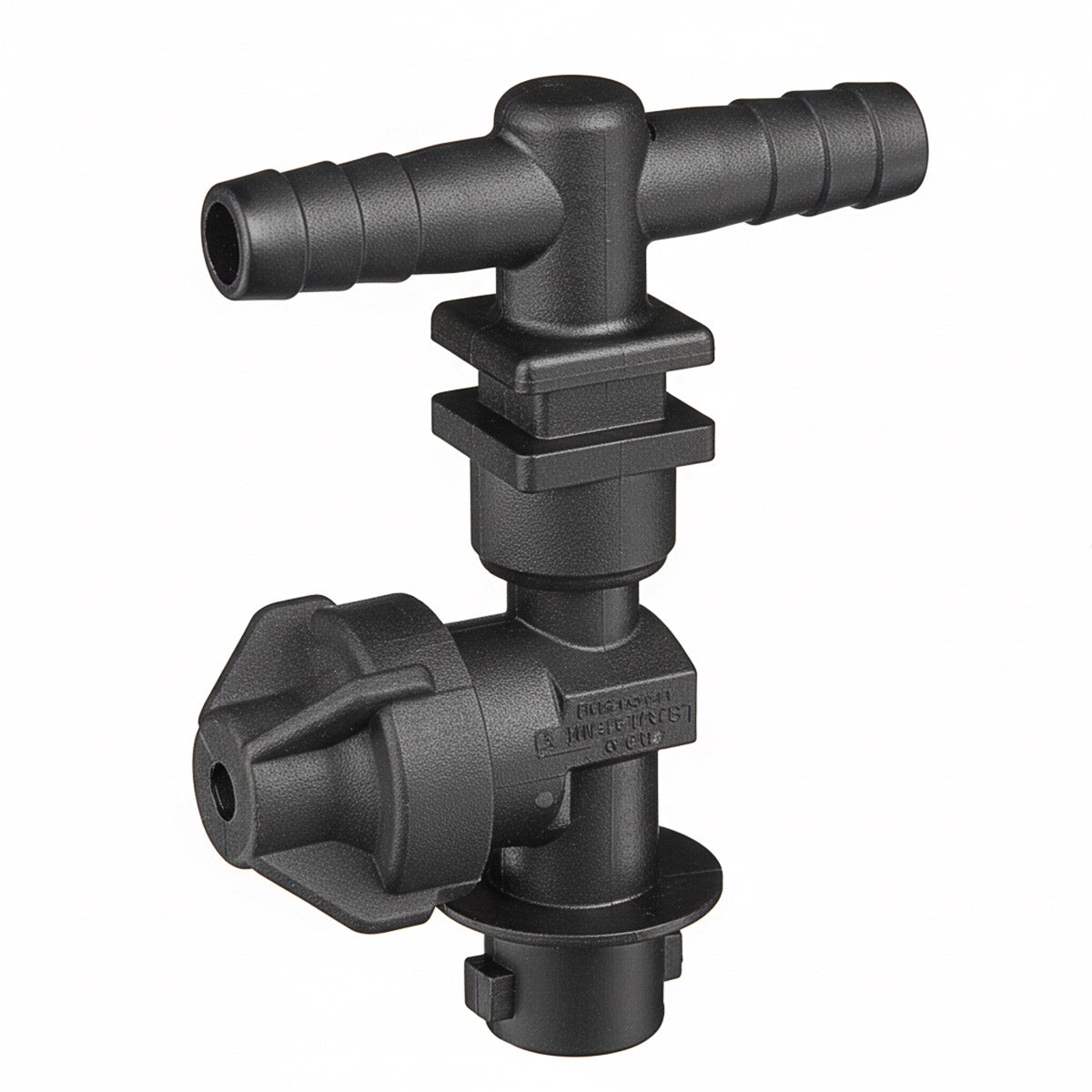 QUICKJET DOUBLE BARB NOZZLE BODY - 3/8" HOSE - HAS SIDE DIAPHRAGM