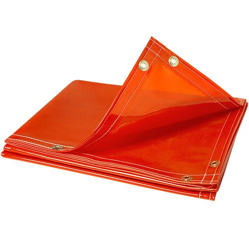Steiner ArcView 14 mil Flame Retardant Safety Welding Curtains, Orange, 6' x 10'