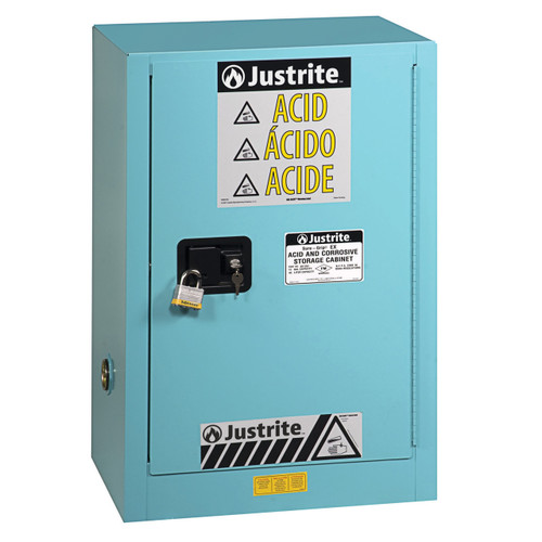 Justrite Sure-Grip Ex 12 Gallon Compac Cabinet for Corrosives - Self-Close