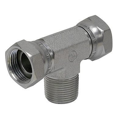 1/4" NPT Male x 1/4" NPT Female Swivel x 1/4" NPT Female Swivel Tee 1601-04-04-04 Adapter