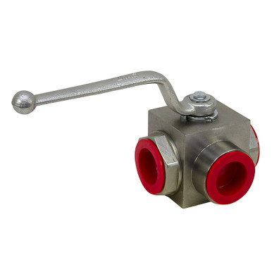 SAE 32 Carbon Steel 4500 PSI 3-Way Ball Valve Dynamic DB3L-32-SAE