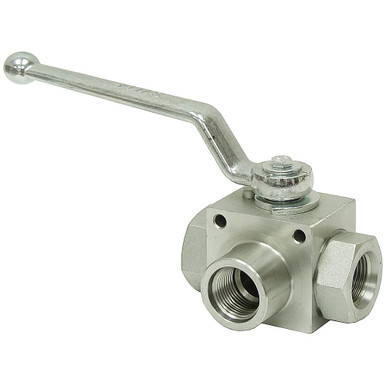 SAE 8 Carbon Steel 5145 PSI 3-Way Ball Valve Dynamic DE3L-08-SAE