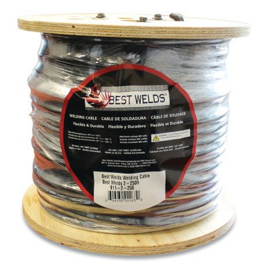 Best Welds Welding Cable with Foot Markings, EPDM, 2 AWG, 250 ft, Black, 250 FT/RE, #64006701001