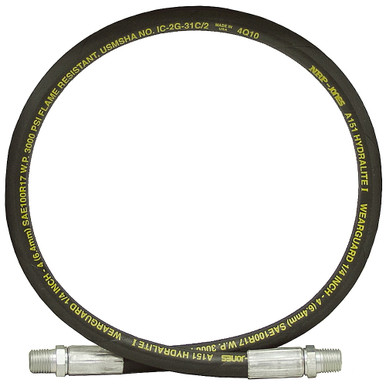 1/4" x 180" 1/4 NPTM x 1/4 NPTM SAE 100R17 Hydraulic Hose Assembly 3000 PSI NRP Jones