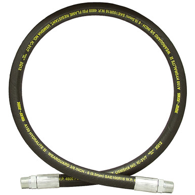 3/8" x 12" 3/8 NPTM x 3/8 NPTM SAE 100R16 Hydraulic Hose Assembly 4800 PSI NRP Jones