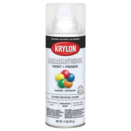 Krylon COLORmaxx Spray Paint + Primer, Gloss Crystal Clear