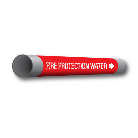 Marking Services Coiled Plastic Pipe Markers Legend-"Fire Protection Water"