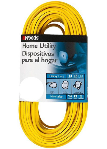 Woods Yellow Indoor Utility Extension Cords, 50', 14/3