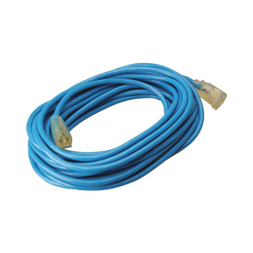 Coleman Cable Blue Outdoor Low Temp Extension Cord, 25', 14/3