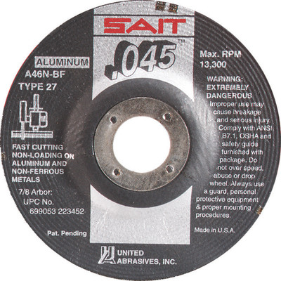 6" x .045" x 7/8" A46N T27 Cut-Off Wheel | Sait 22360