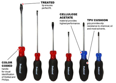6 Piece Proferred Acetate Screwdriver Set