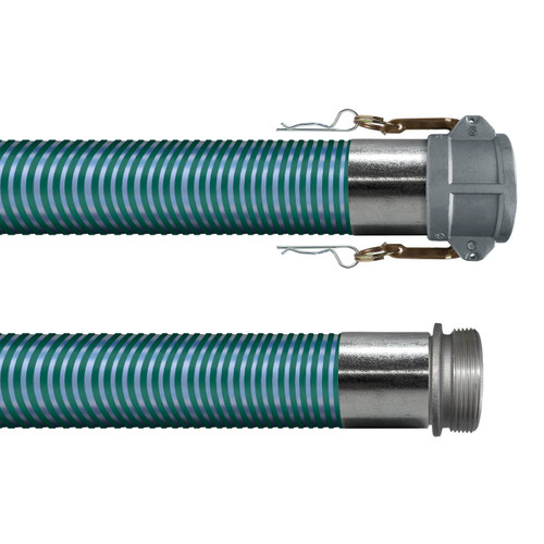 Kuriyama Tigerflex K Series 4 in. PVC Suction Hose w/ Female Coupling x Male Pin Lug Ends