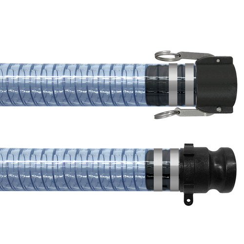 Kuriyama Polyspring K7160 3/4 in. PVC Vacuum/Transfer Hose w/ Poly C x E Ends