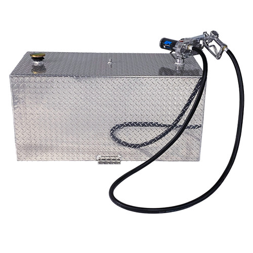 110 Gallon Aluminum Rectangle Fuel Transfer Tank w/ GPI 15 GPM Pump (12V DC)
