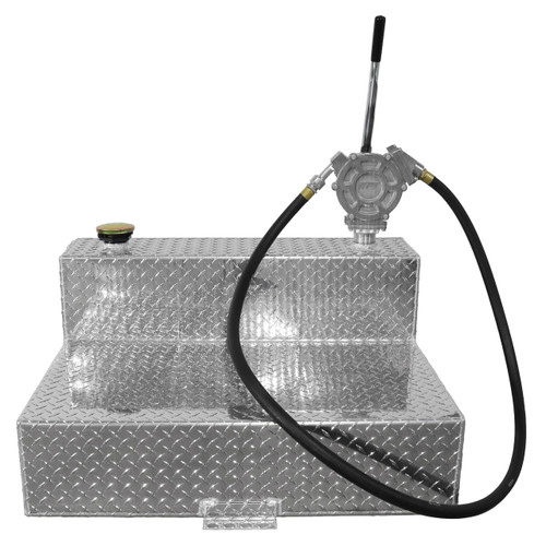 47 Gallon Aluminum L-shape Fuel Transfer Tank w/ GPI 50 Gallons Per 100 Strokes Pump