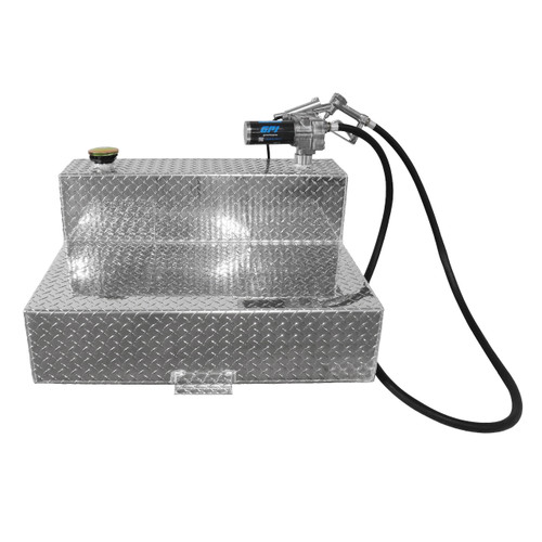 47 Gallon Aluminum L-shape Fuel Transfer Tank w/ GPI 15 GPM Pump (12V DC)