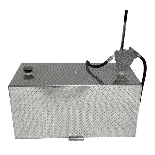 110 Gallon Aluminum Rectangle Fuel Transfer Tank w/ GPI 50 Gallons Per 100 Strokes Pump