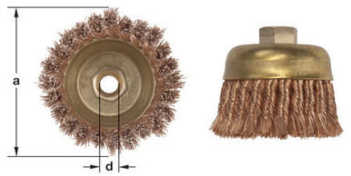 Brush Cup Crimped Wire 6" Dia - Non-Sparking, Non-Magnetic CB-44