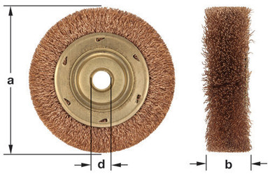 Wheel Brush Crimped Wire 6"Dia - Non-Sparking, Non-Magnetic WB-44C