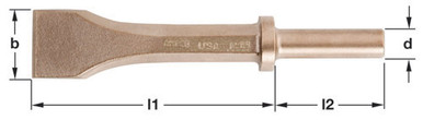 Chisel, Pneumatic 1-1/4,6-3/4"L - Non-Sparking, Non-Magnetic CR-10-ST