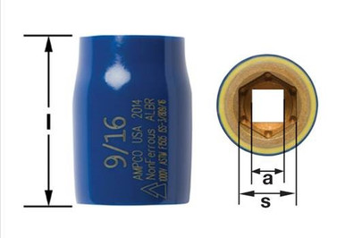 Insulated Socket, Standard 3/8D9/16" - Non-Sparking, Non-Magnetic ISS-3/8D9/16