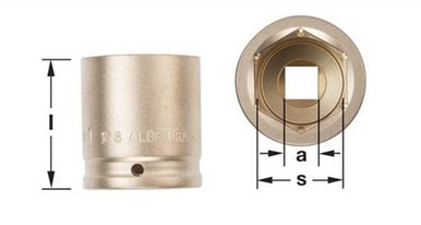 Socket, Impact 1/2D 24mm - Non-Sparking, Non-Magnetic I-1/2D24MM
