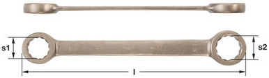 Wrench, Double Box St 5/8x25/32" - Non-Sparking, Non-Magnetic 0874