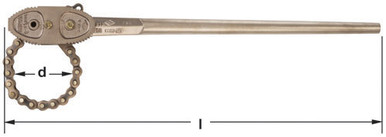 Wrench, Chain Pipe 12" Max - Non-Sparking, Non-Magnetic W-62