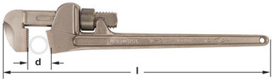 Wrench, Pipe Bronze 10" OAL - Non-Sparking, Non-Magnetic W-211
