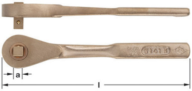 Wrench, Ratchet 3/8" Drive - Non-Sparking, Non-Magnetic W-142R